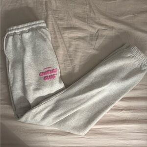 White-fox pink and great sweatpants